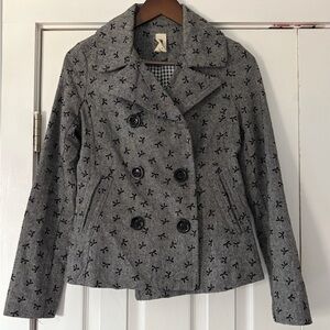 Needle and Thread Gray Double-Breasted Bows‎ Pattern Jacket EUC